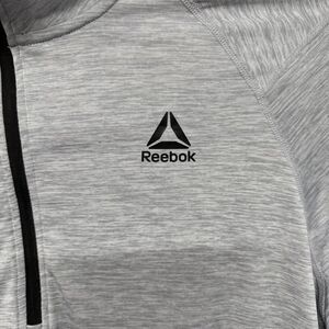 Reebok Mens 1/4 Zip Pullover Sweatshirt Gray 2XL